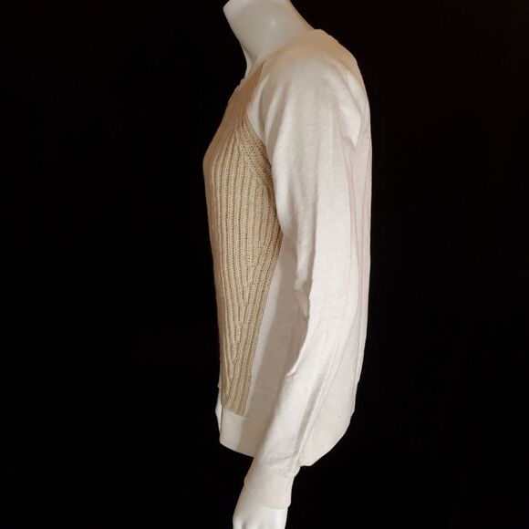 J. Crew Tan Sweater Front Cream Sweatshirt (XXS) - Picture 4 of 6